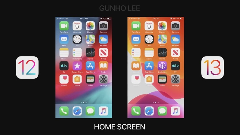 iOS 13 กับ iOS 12 