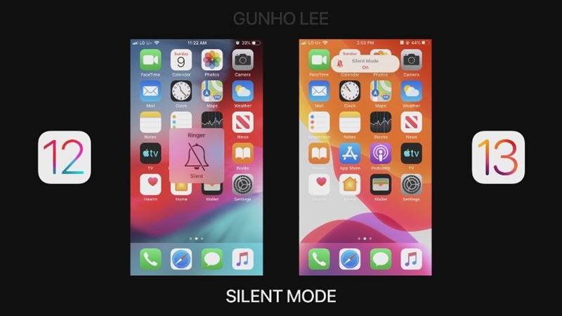 iOS 13 กับ iOS 12 