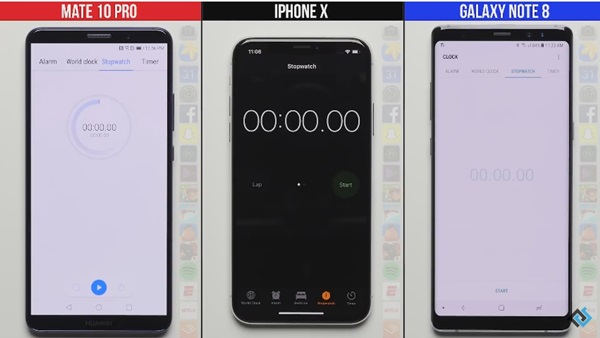 เทียบความเร็ว Huawei Mate 10 Pro vs iPhone X vs Note 8