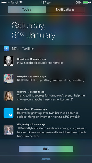 NC - Twitter Widget for Notification Center