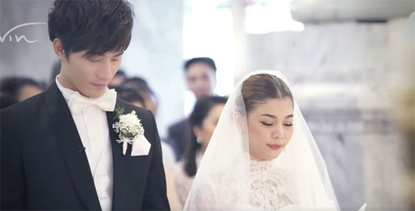 คลิปงานแต่งกุ๊บกิ๊บ บี้ กล่าวคำมั่นสัญญารักในโบสถ์ โรแมนติกดุจเทพนิยาย
