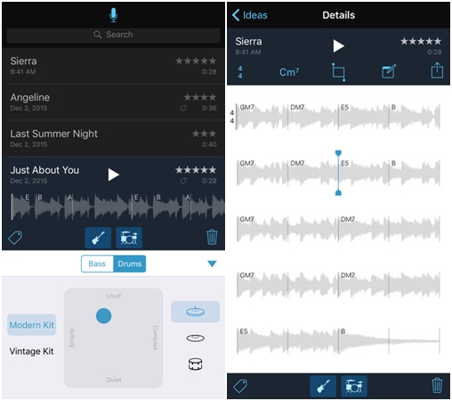 Music Memos แอพฯ บันทึกเสียงดนตรี