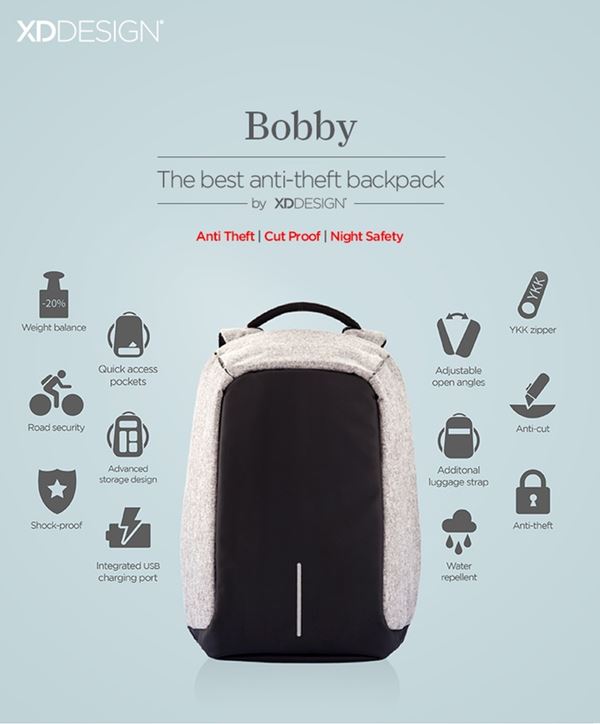 Bobby กระเป๋าเป้ป้องกันขโมย