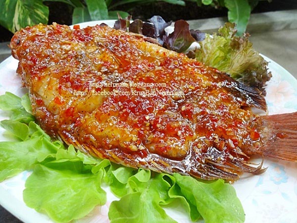 ปลาราดพริก สูตรปลาทอดราดพริก เมนูปลาง่าย ๆ เอาใจคนชอบกินปลาทอด