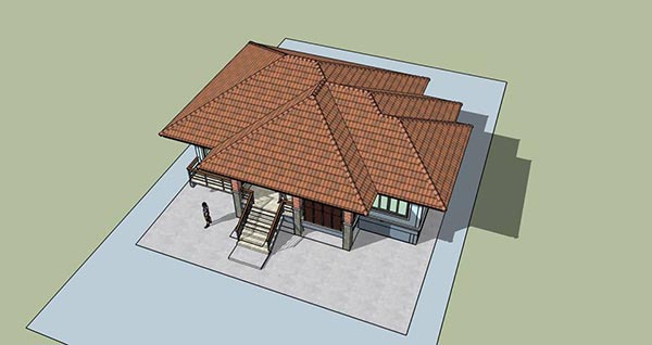 แบบบ้านชั้นเดียว 3 ห้องนอน 2 ห้องน้ำ