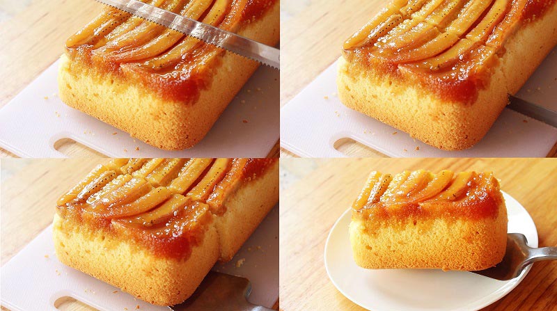 à¹€à¸„à¹‰à¸à¸à¸¥à¹‰à¸§à¸¢à¸«à¸­à¸¡à¸„à¸²à¸£à¸²à¹€à¸¡à¸¥ Banana Upside Down Cake