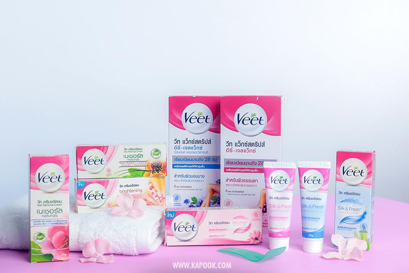 ผลิตภัณฑ์กำจัดขน veet แบบครีมและแบบแผ่นแว็กซ์