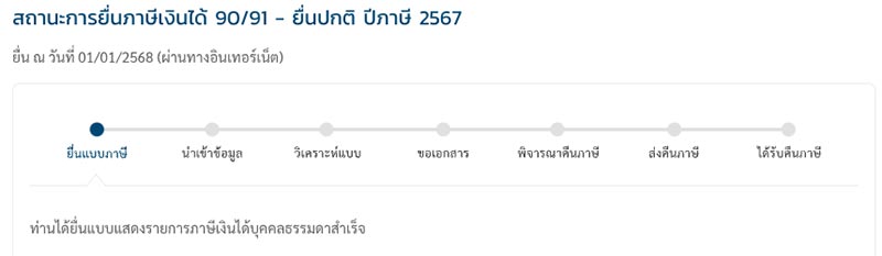 สถานะขอคืนภาษี