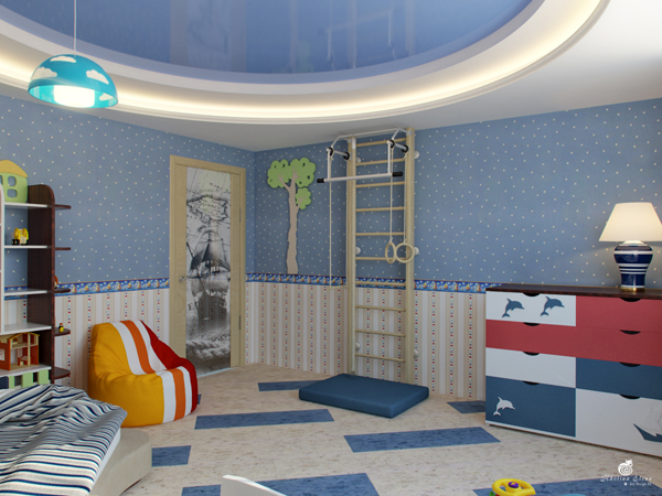 ห้องนอนเด็กสีฟ้า น่ารักแบบกะลาสีตัวน้อย