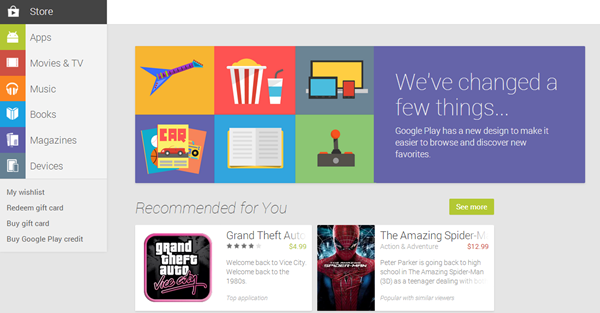 แจ่ม! Google Play เปลี่ยนอินเทอร์เฟซหน้าเว็บใหม่