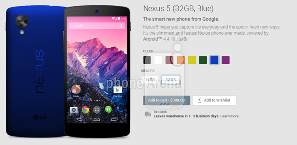 หลุดภาพจาก Google Play มี Nexus 5 สีใหม่ให้เลือกเพิ่มถึง 6 สี