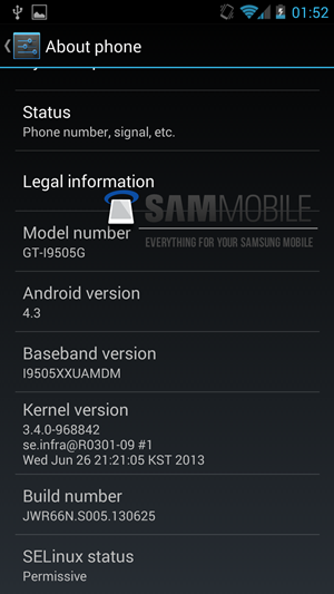 Samsung Galaxy S4 Google Play Edition จะได้อัพแอนดรอยด์ 4.3 ด้วย