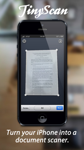 TinyScan Pro เปลี่ยนไอโฟนเป็นเครื่องสแกนเอกสาร