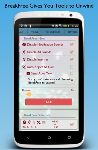 BreakFree Cell Phone Addiction แอพฯ แก้ปัญหาเสพติดมือถือ
