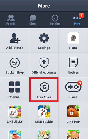 LINE Android เพิ่มหัวข้อ Free Coin แจก Coin ฟรีจากการโหลดแอพฯ