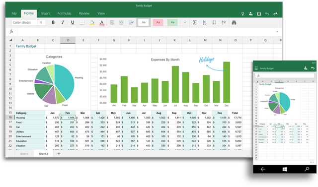 Excel for Windows 10