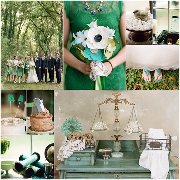 green-blue themes wedding