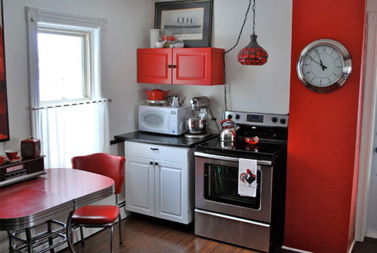 25 ห้องครัวสีแดงดึงดูดสายตา