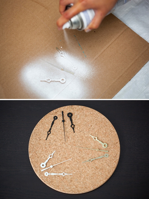 DIY นาฬิกาคัลเลอร์ฟูล จากแผ่นไม้ก๊อก