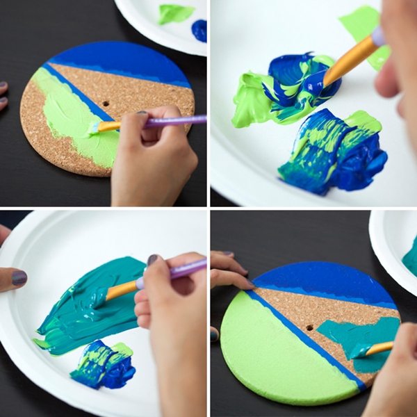 DIY นาฬิกาคัลเลอร์ฟูล จากแผ่นไม้ก๊อก