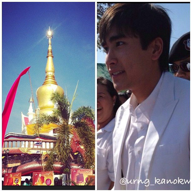 แฟนคลับฟิน! ณเดชน์ - ญ่าญ่า ร่วมพิธีบรรจุพระบรมสารีริกธาตุ พร้อมคุณแม่