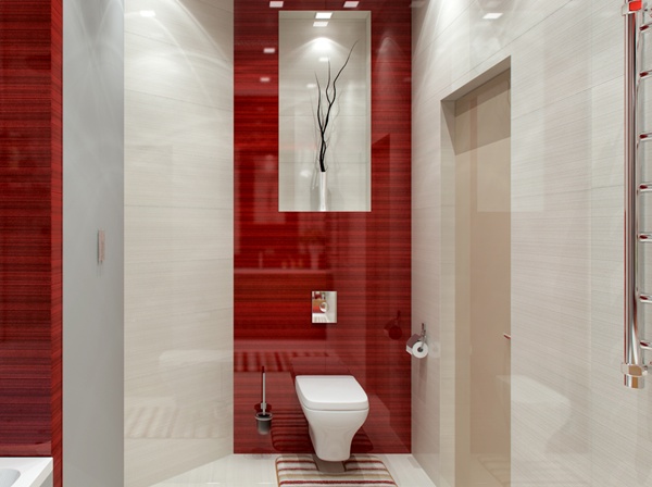 ห้องน้ำสีแดง สวยล้ำ สไตล์โมเดิร์น