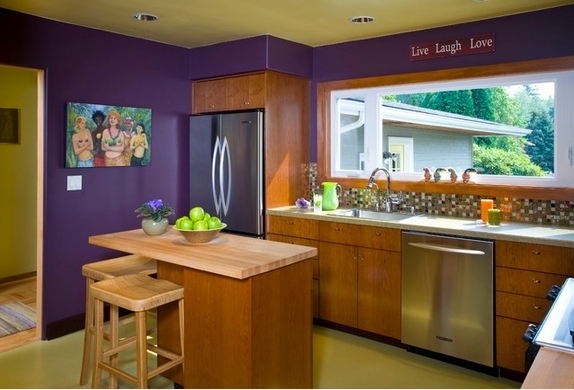 ห้องครัวสีม่วง สวยแปลกตา