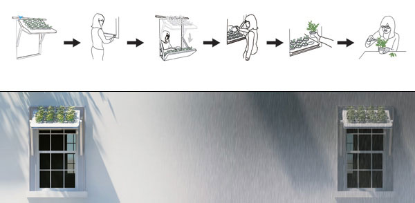 เจ๋ง! หน้าต่างกันฝนปรับระดับได้ พร้อมถาดปลูกต้นไม้