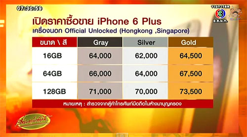 iPhone 6 Plus ราคาเครื่องหิ้ว พุ่งกว่า 7 หมื่น