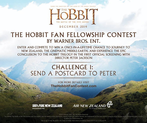 The Hobbit Fan Fellowship Contest แข่งขันหาผู้โชคดีตะลุยมิดเดิลเอิร์ธ 