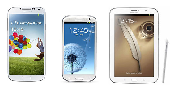 Galaxy S4, Galaxy S3, Galaxy Note 8.0