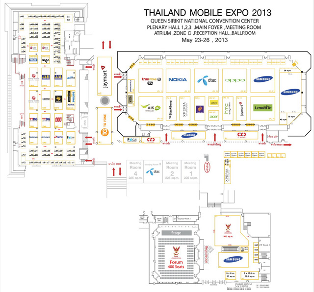 พื้นที่จัดแสดงบูธต่างๆ ในงาน Thailand Mobile Expo 2013 Hi-End