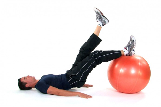 Single Leg Swiss Ball Hamstring Curl