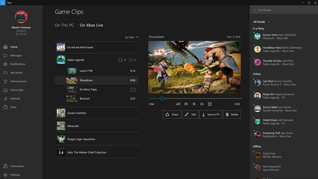 เปิดตัวแอพฯ Xbox ศูนย์รวมความบันเทิงเกมเมอร์ Xbox One และ Windows 10