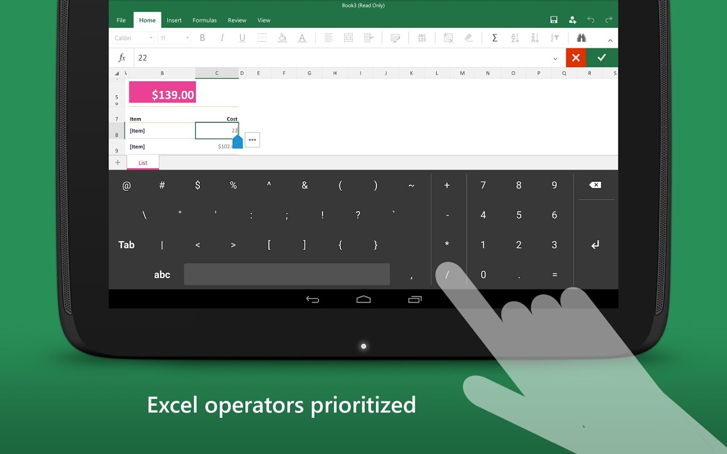 Keyboard for Excel แอพฯ คีย์บอร์ด Android  สนับสนุนผู้ใช้งาน Excel โดยเฉพาะ