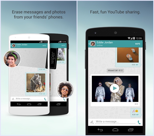 Wiper: Private Texts and Calls แอพฯ แชทโทรฟรีและลบข้อความเครื่องเพื่อนได้ 