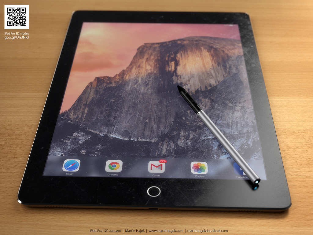 งดงาม ! เผยภาพคอนเซ็ปต์ iPad Pro หน้าจอ 12 นิ้ว พร้อมปากกา